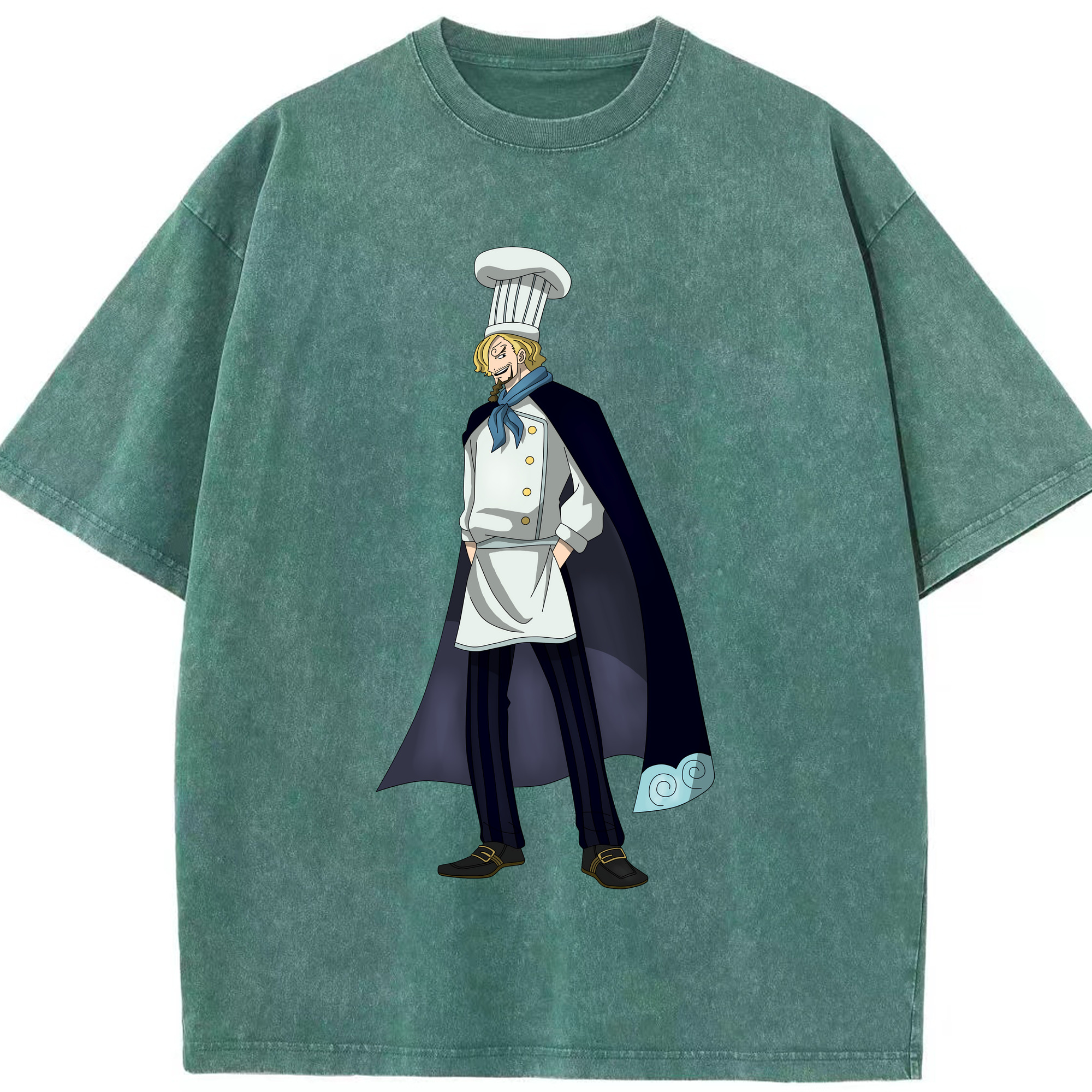 ワンピース サンジ ONE PIECE Sanji 綿100% ヴィンテージ風 半袖Tシャツ（フロントプリント）